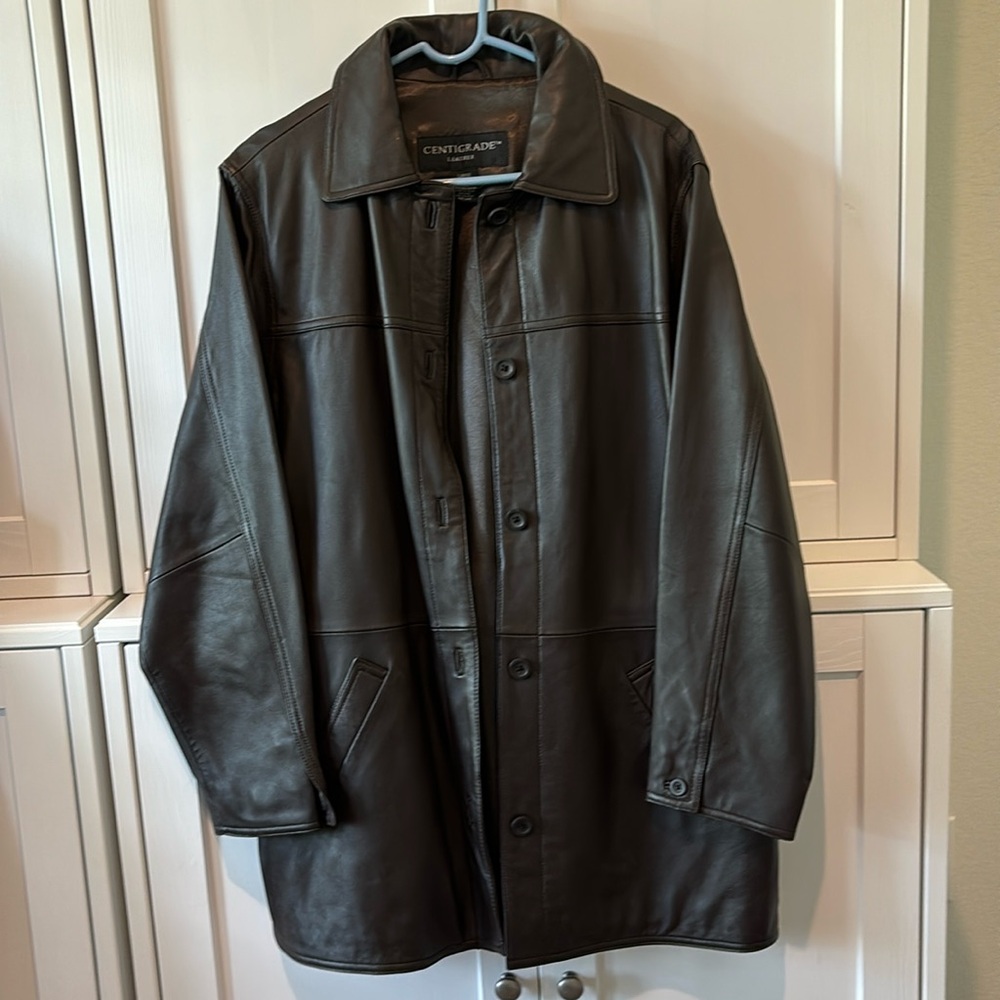 Brown leather jacket